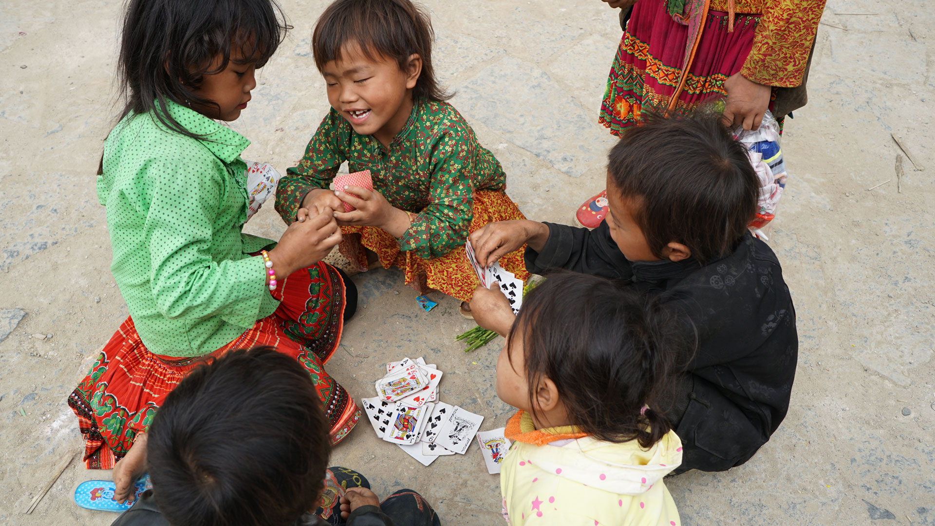 Hmong Children Playing Cards